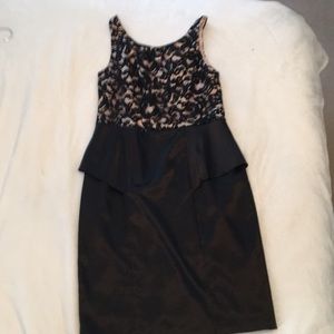 Black lace and satin black dress